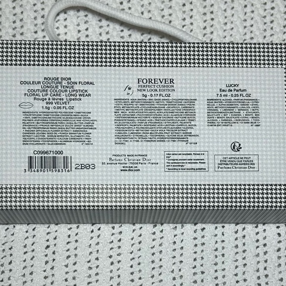 Dior Black and White Checkered Box - red lipstick, cushion mirror, no perfume - Picture 5 of 10